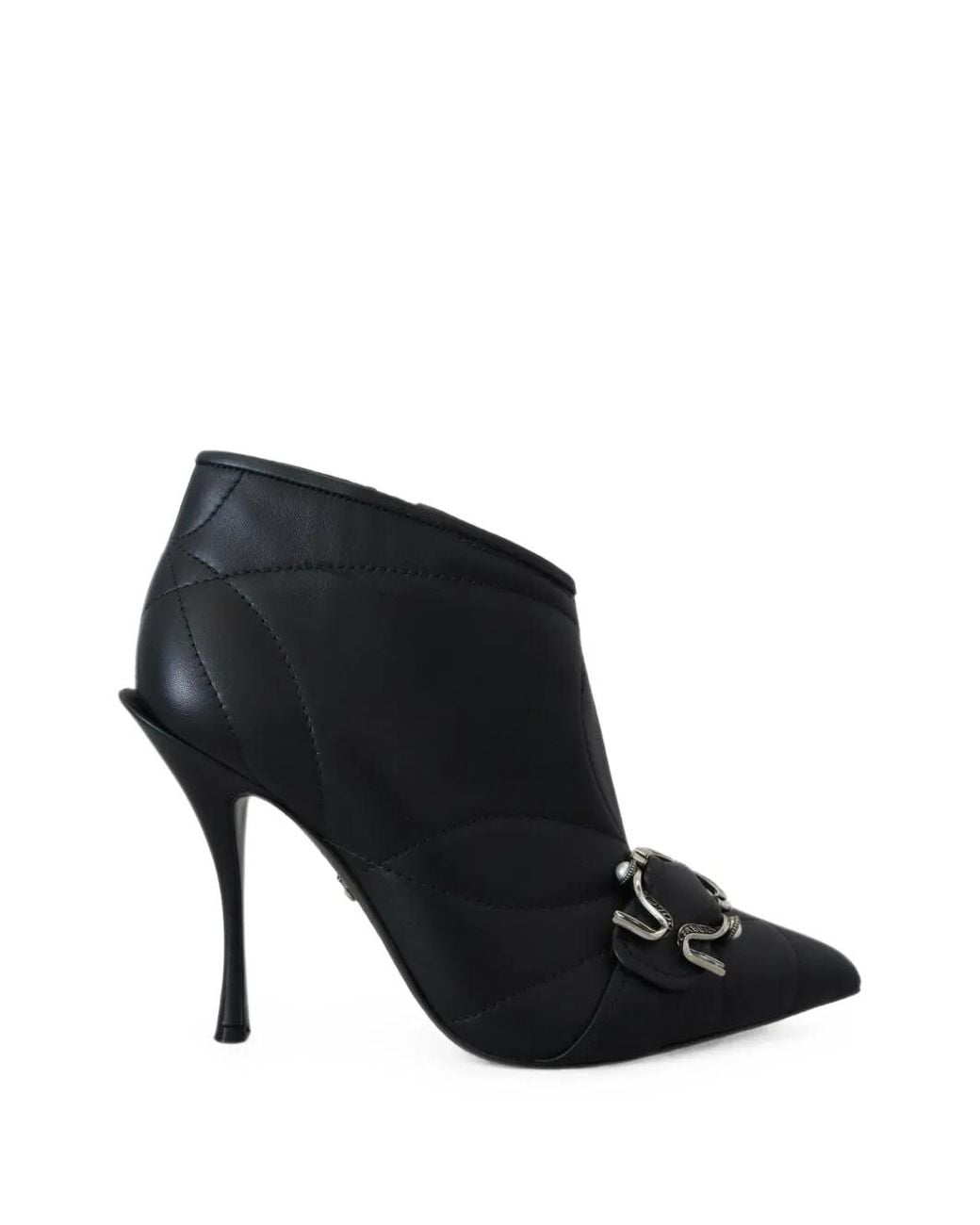 Dolce & Gabbana Black Devotion Quilted Buckled Ankle Boots