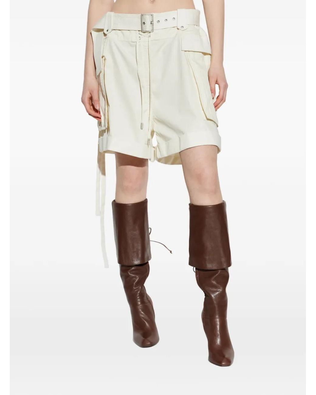 McQueen White Oversized Cargo Shorts