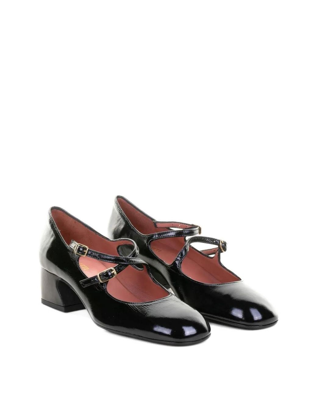 Status Black Buckled Leather Pumps