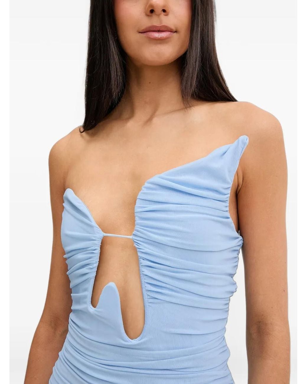 Bardot Blue Julane Ruched Cut-Out Midi Dress