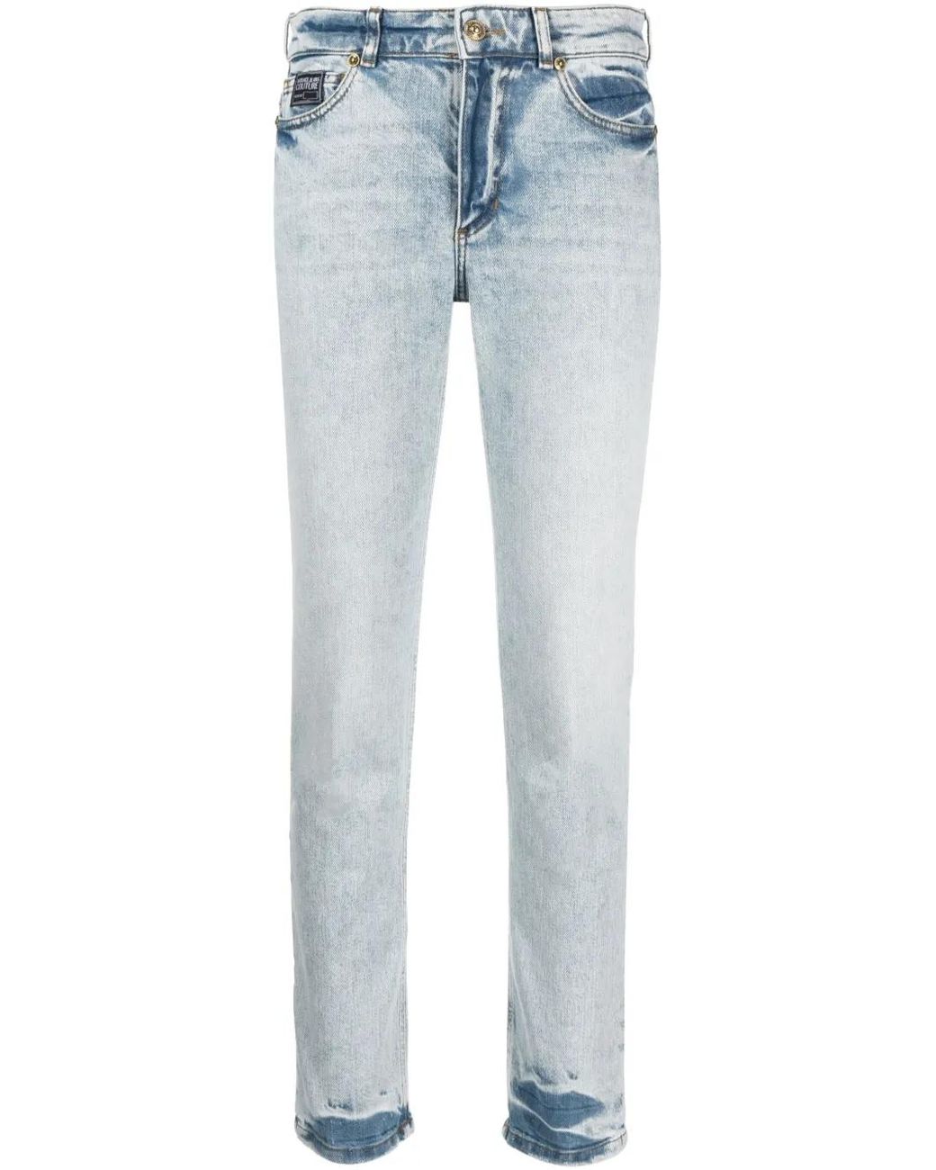 Versace Jeans Couture Blue Low-Rise Straight-Leg Jeans