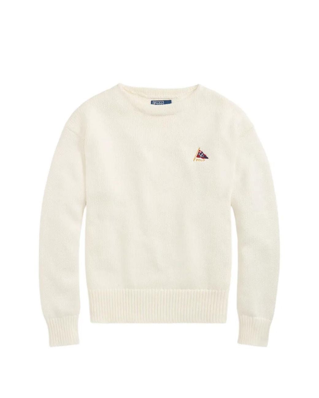 Polo Ralph Lauren White Logo-Embroidered Knit Sweater for men