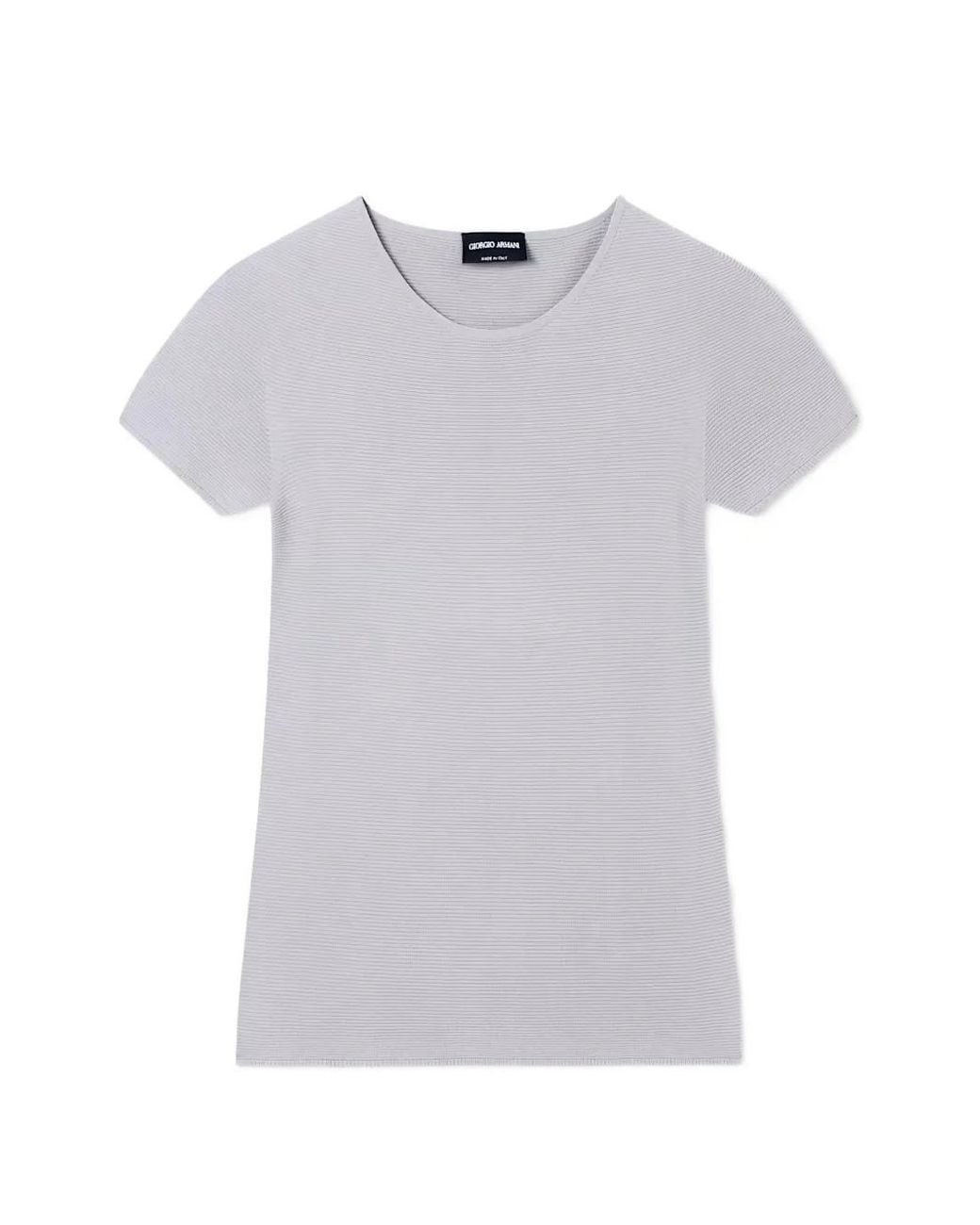 Giorgio Armani Gray Ribbed-Knit T-Shirt