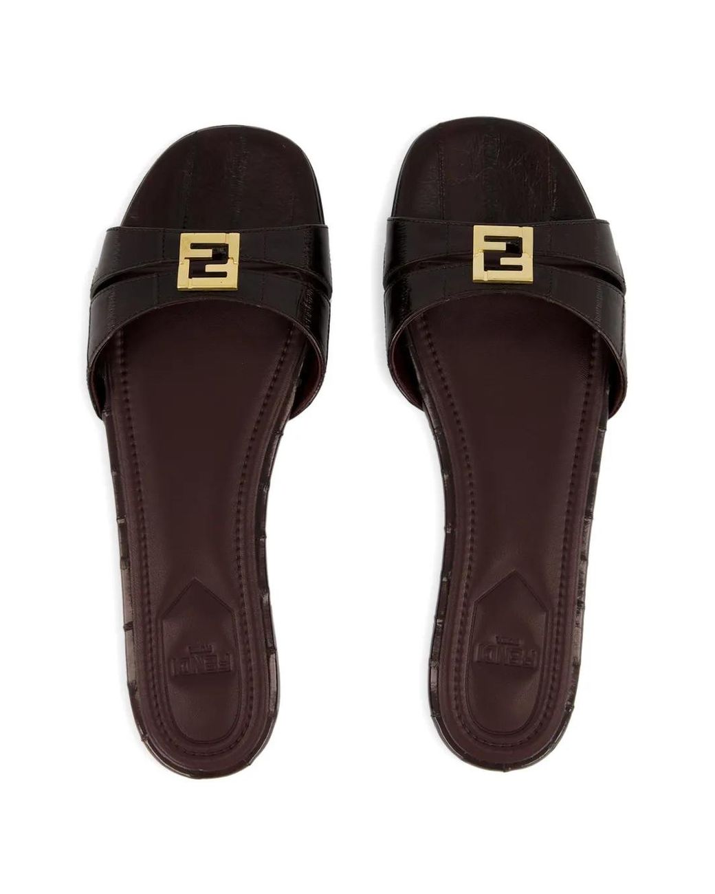 Fendi White Fold Sandalen