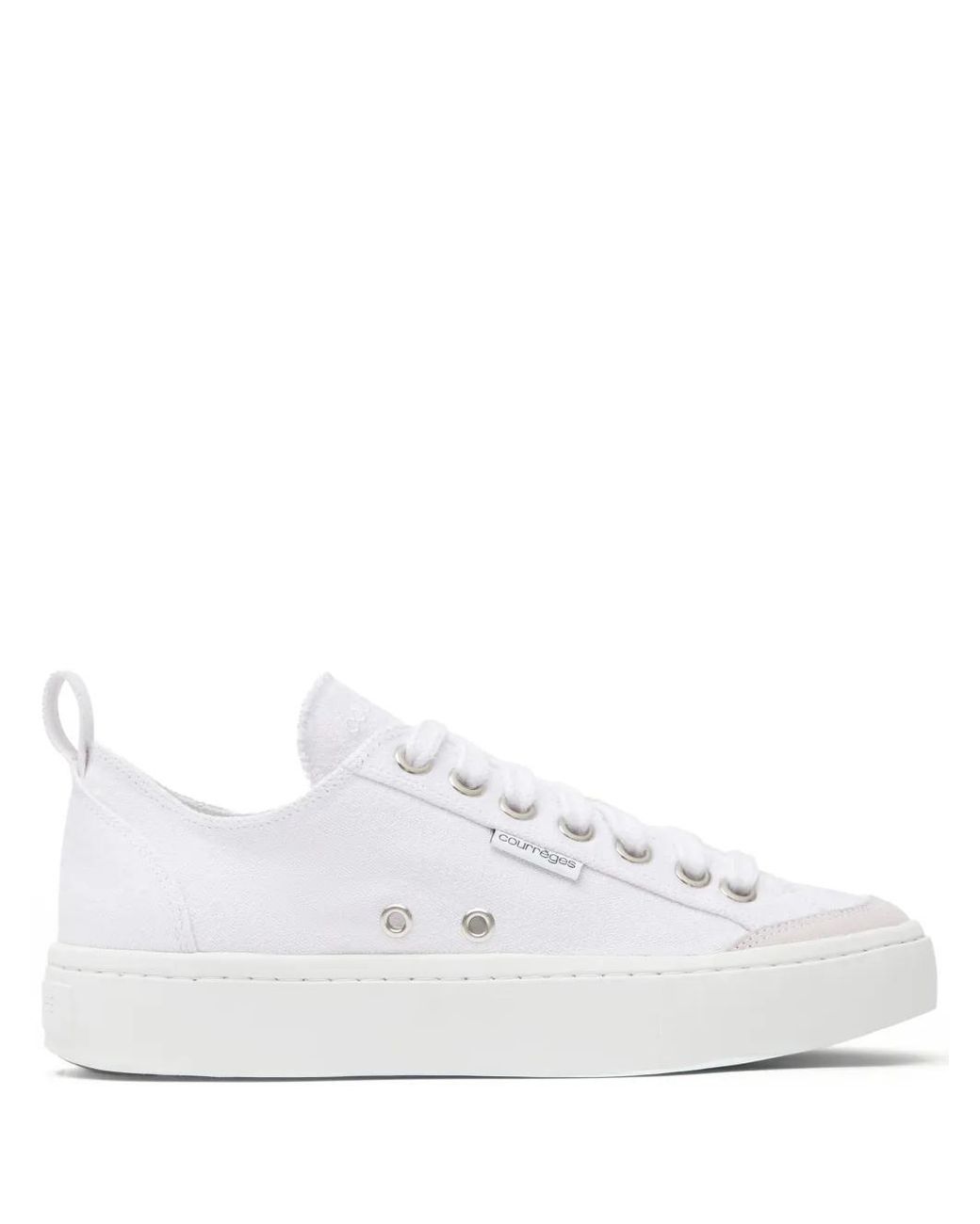 Courreges White Canvas 01 Lace-Up Sneakers