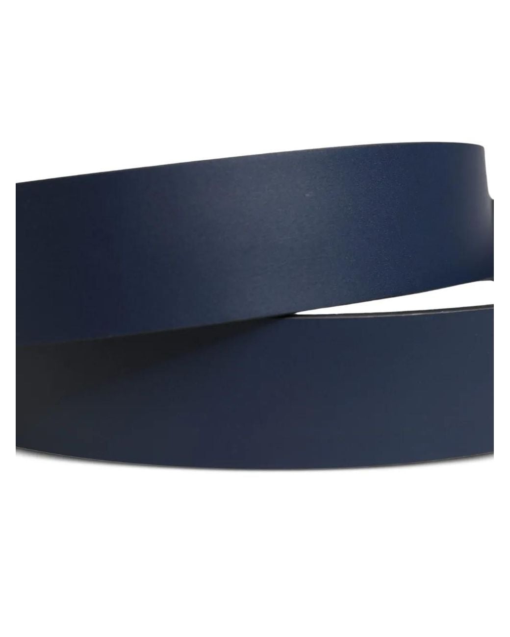Dolce & Gabbana Blue Logo-Plaque Leather Belt for men