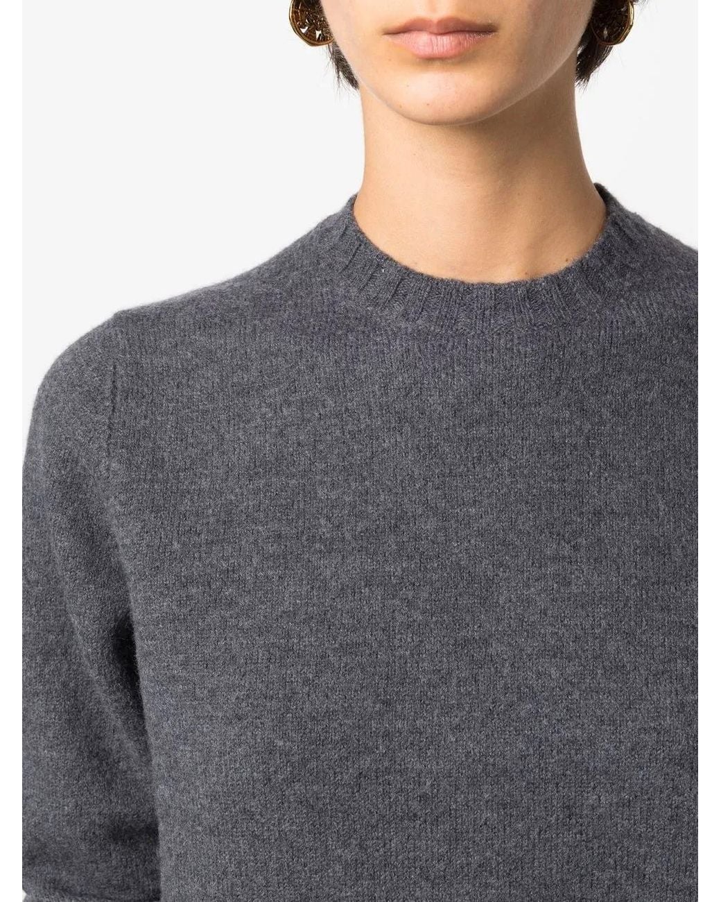Jil Sander Gray Crew Neck Wool Jumper