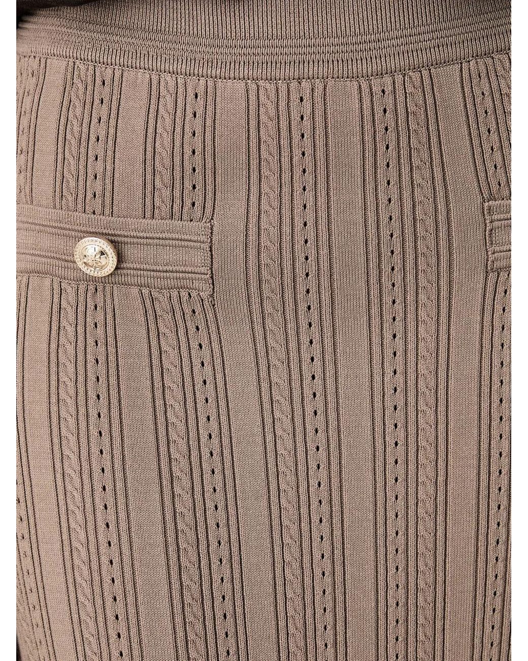 Guess Brown Jupe Mi-Longue En Maille Torsadée