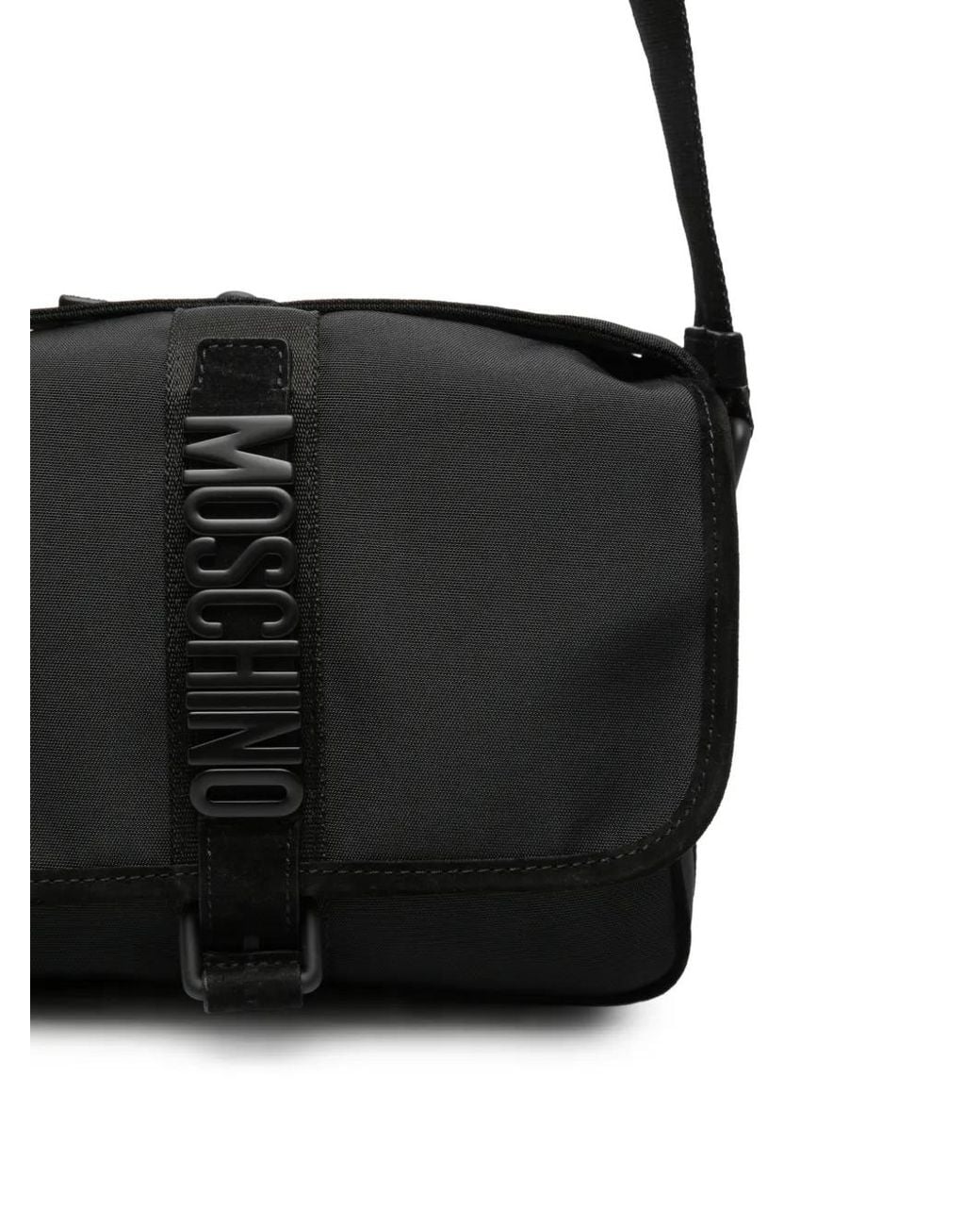 Moschino Black Sacoche À Bande Logo for men