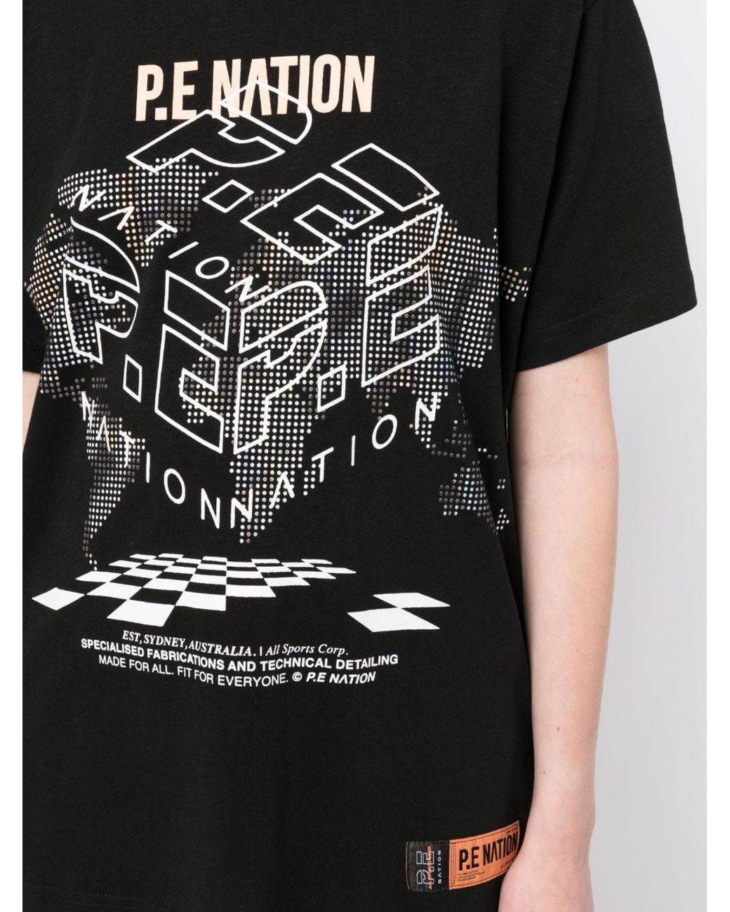 P.E Nation Graphic Logo-print T-shirt in Black | Lyst