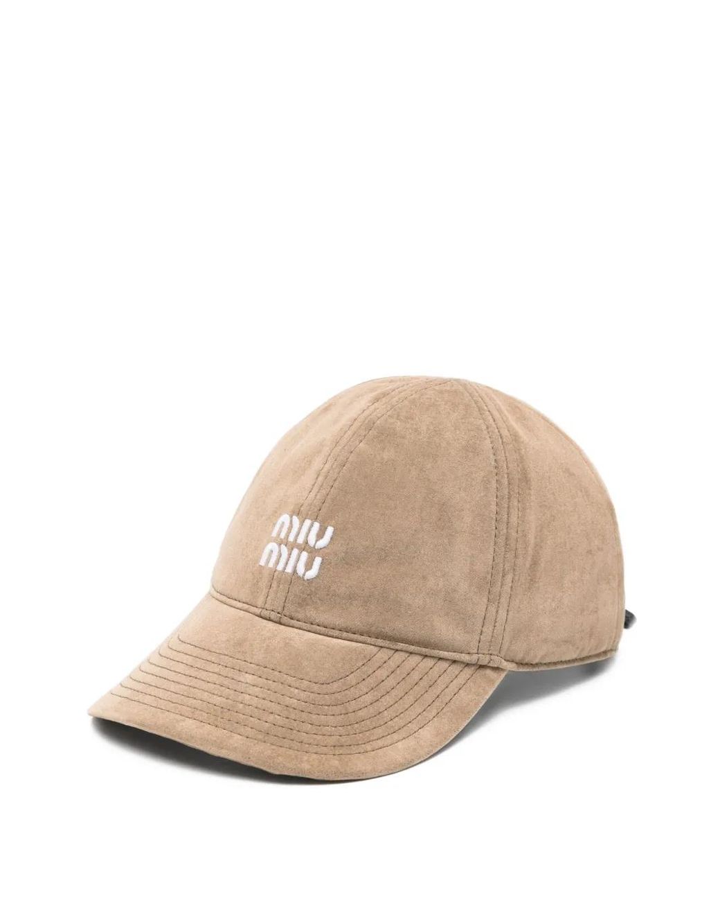 Cappello Da Baseball Con Logo di Miu Miu in Natural