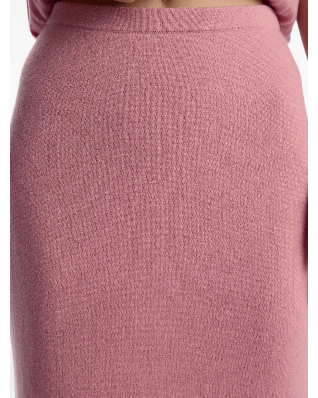 12 STOREEZ Pink Knitted Maxi Skirt