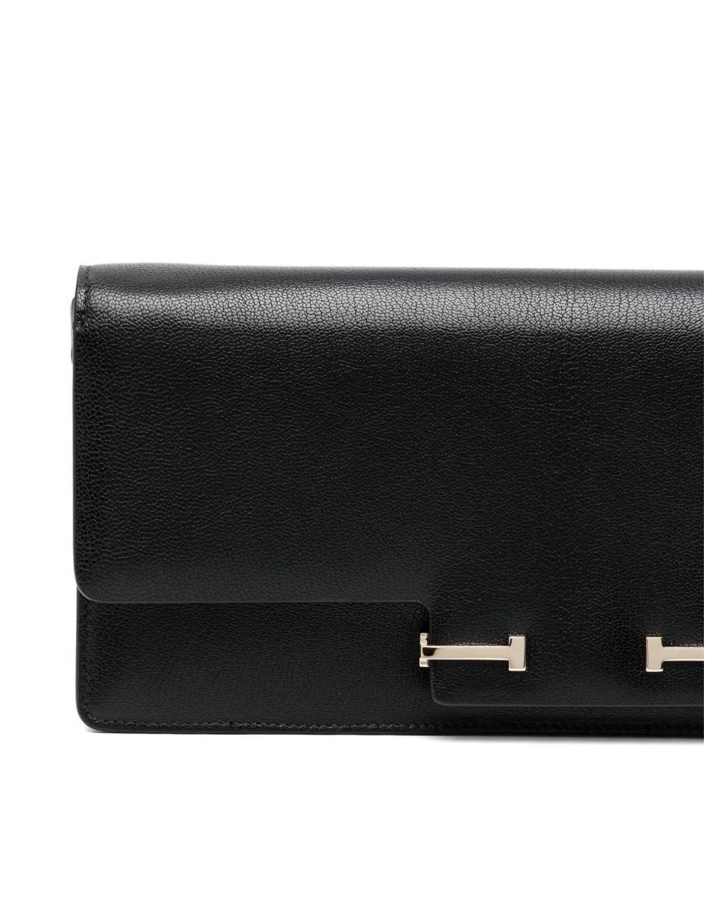 Tom Ford Black Supple Grain Leather Aube E/W Shoulder Bag
