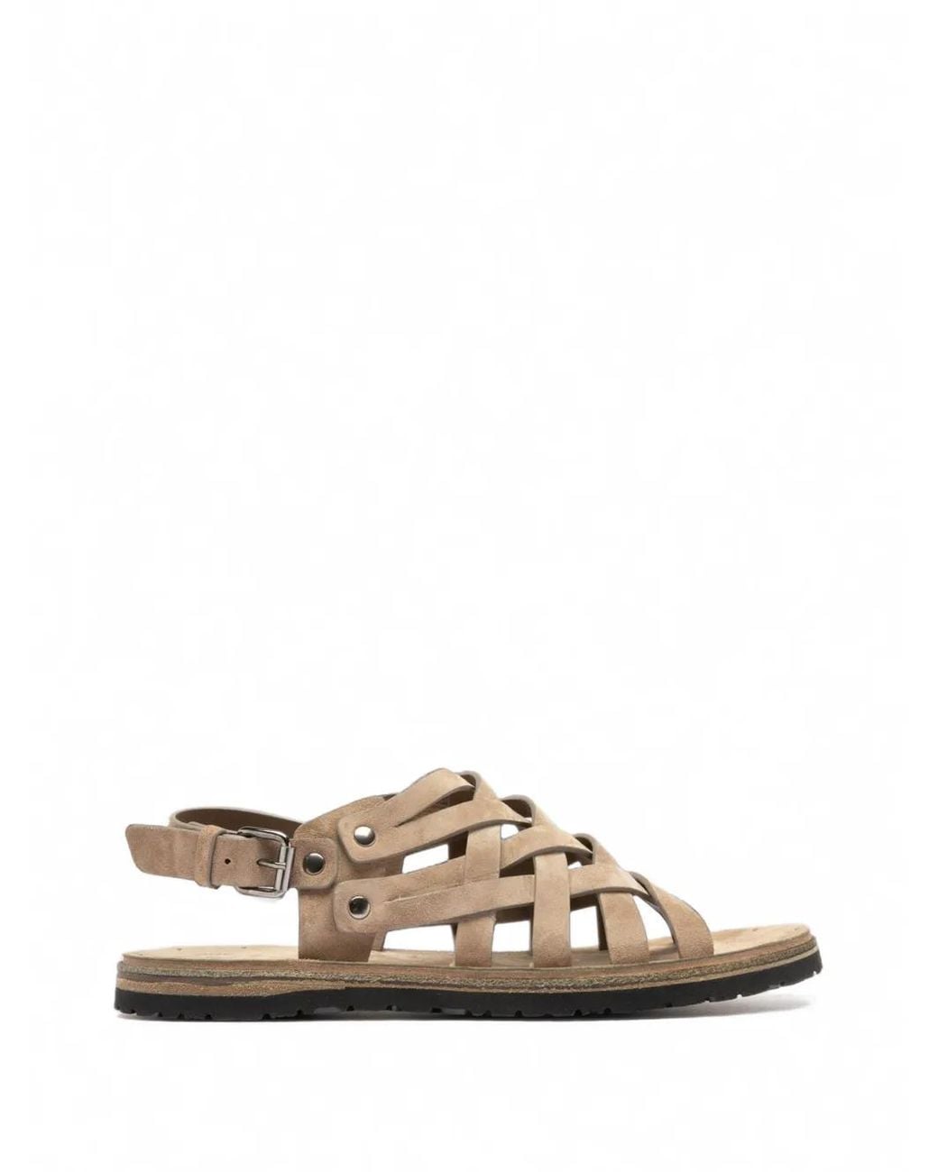 Officine Creative White Chios Woven Leather Sandals for men
