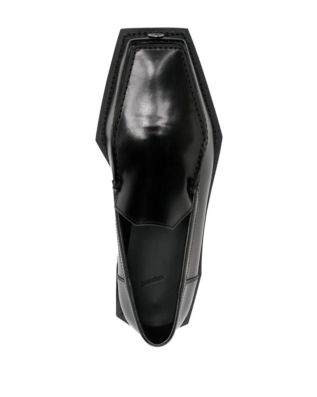 Coperni Black Square-Toe Polished-Finish Loafers