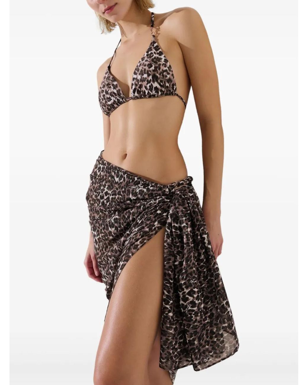 Karl Lagerfeld Brown Sheer Beach Pareo