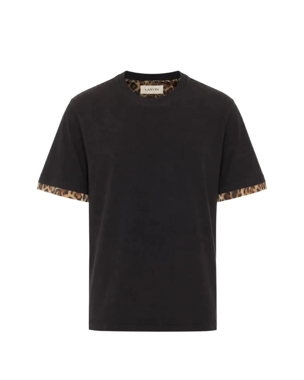 Lanvin Black Animal-Print T-Shirt for men