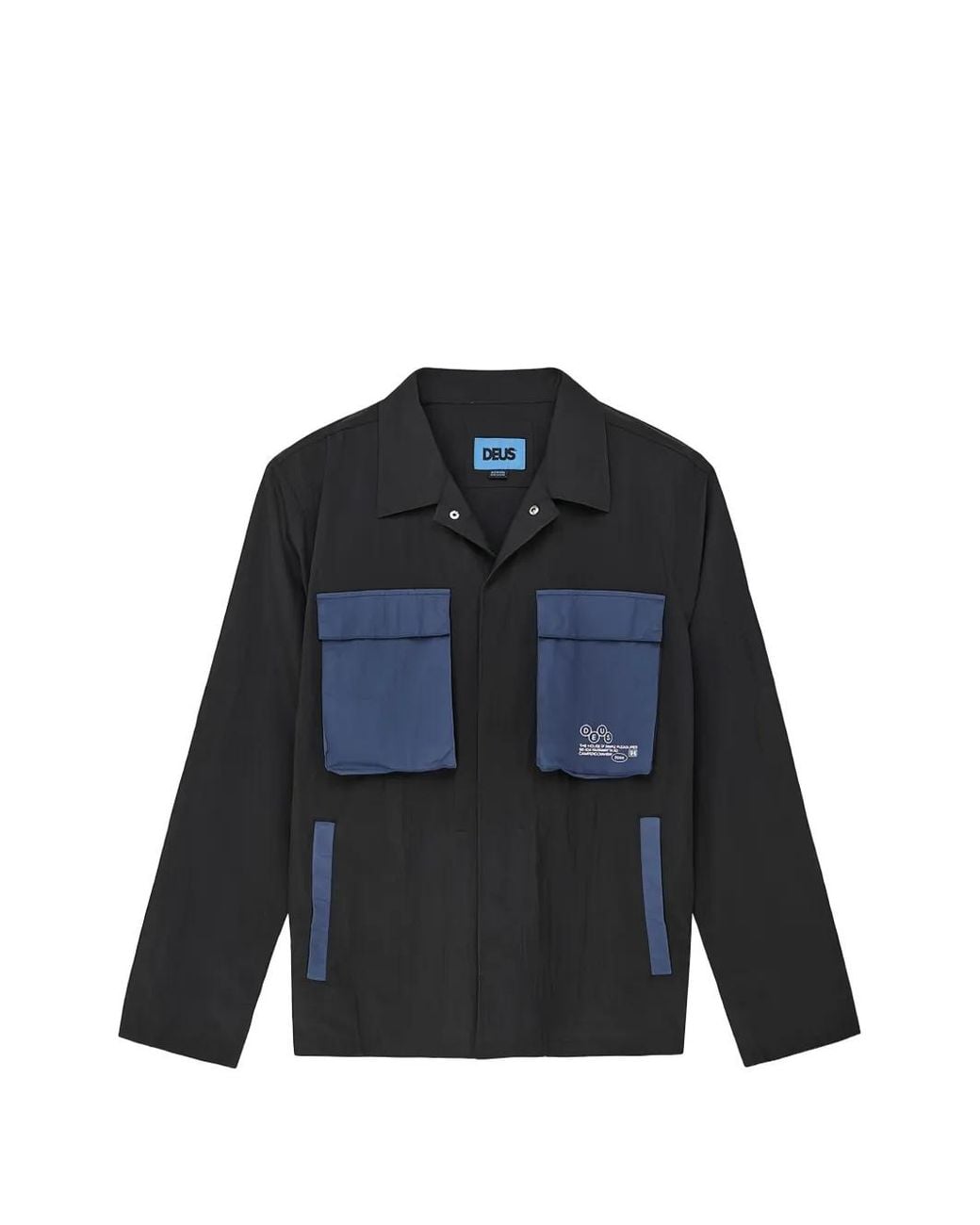 Deus Ex Machina Blue Tommy Surf Logo-Print Panelled Shirt for men