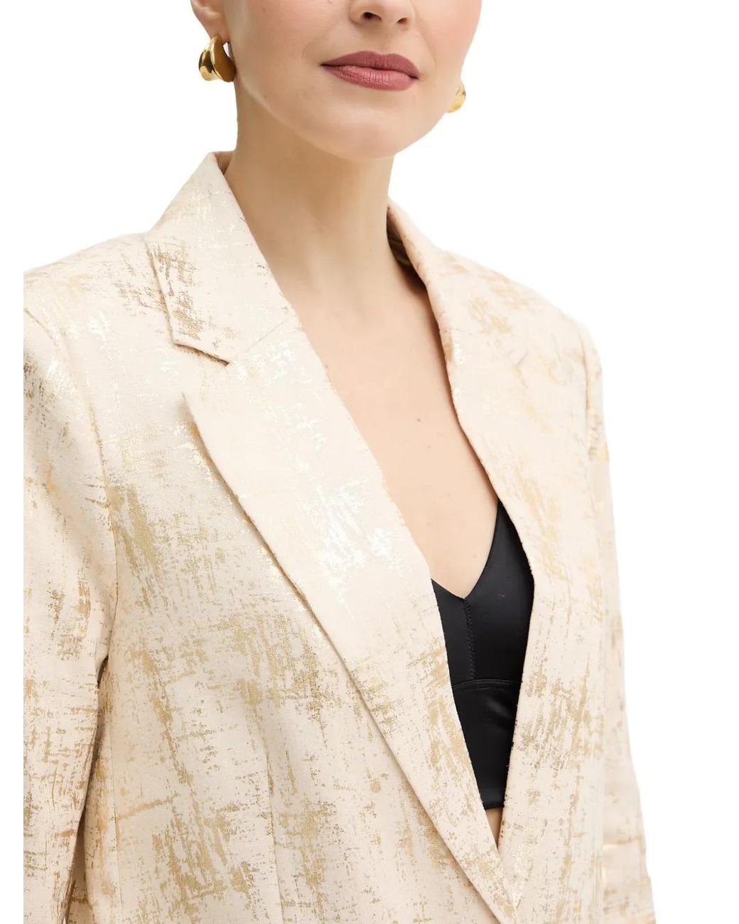 Silvian Heach Natural Blazer Khulto À Simple Boutonnage Et Effet Usé