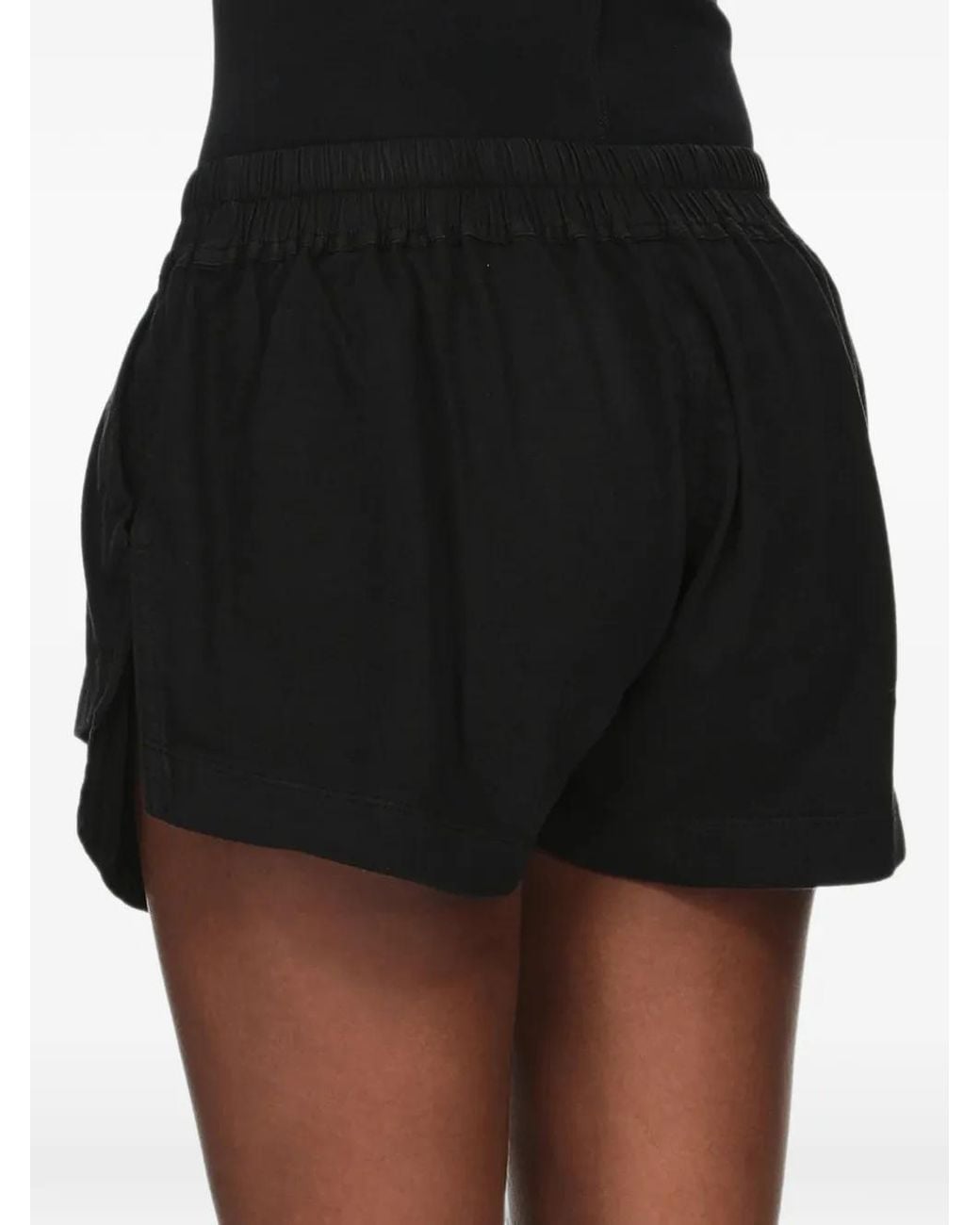 Rick Owens Black Layered Drawstring Shorts