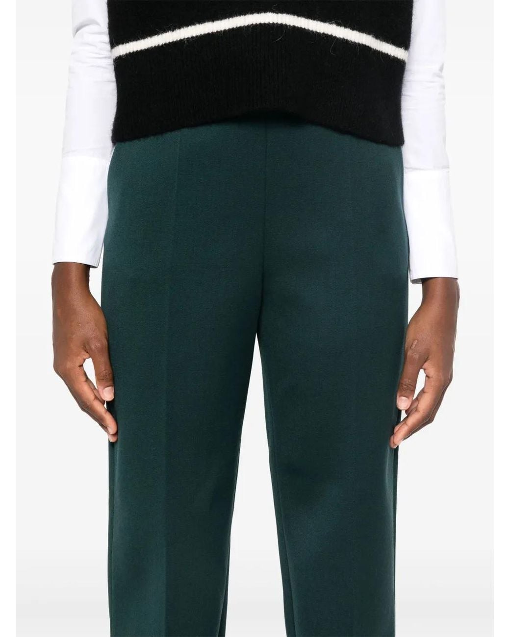 Giorgio Armani Green Straight-Leg Wool Trousers