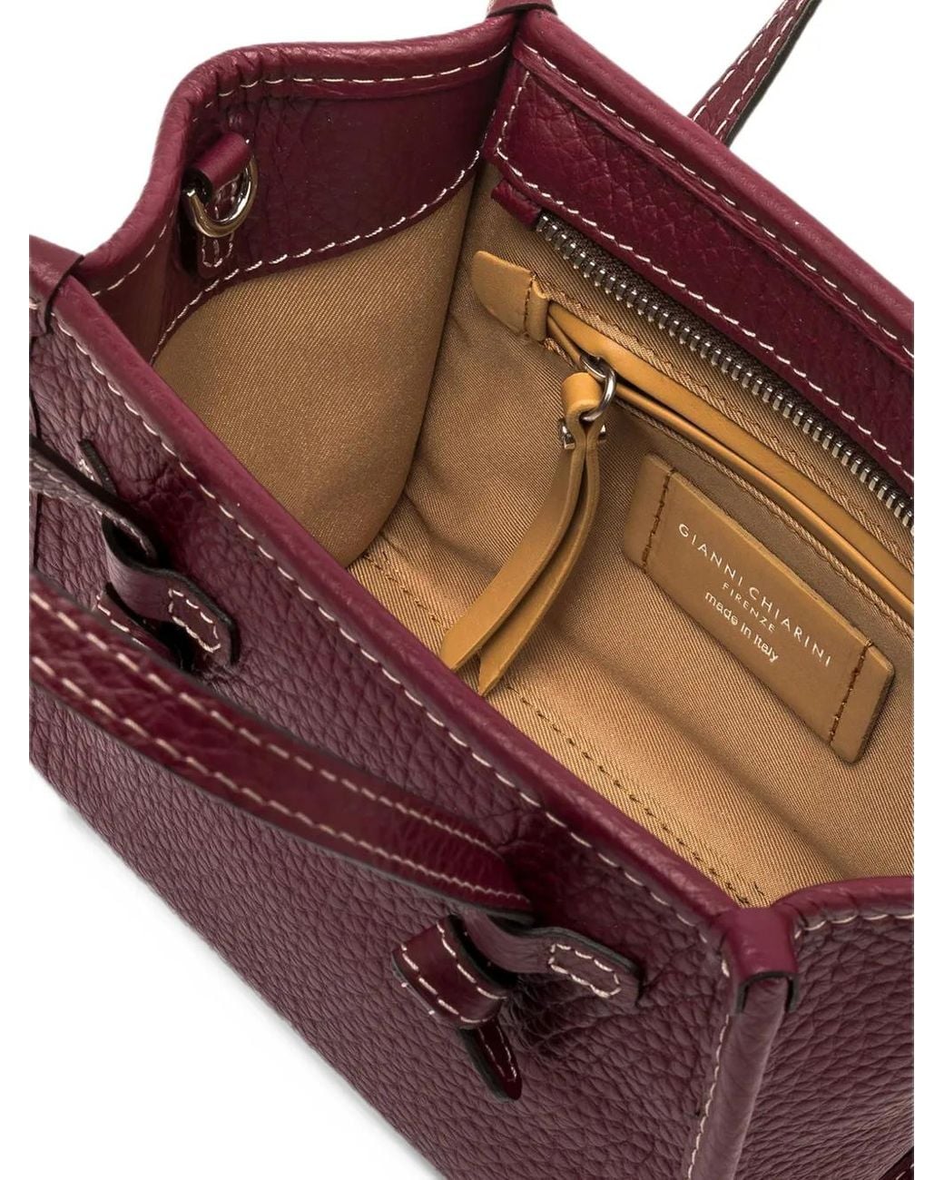 Gianni Chiarini Small Miss Marcella Hiking Leather Tote Bag in Purple ...