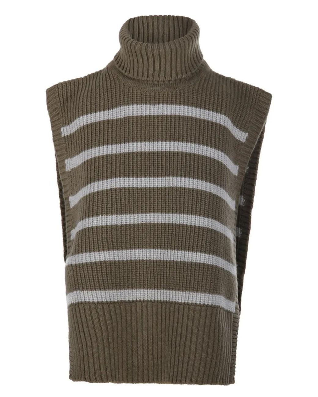 DAVANTINO Gray Turtleneck Striped Sweater
