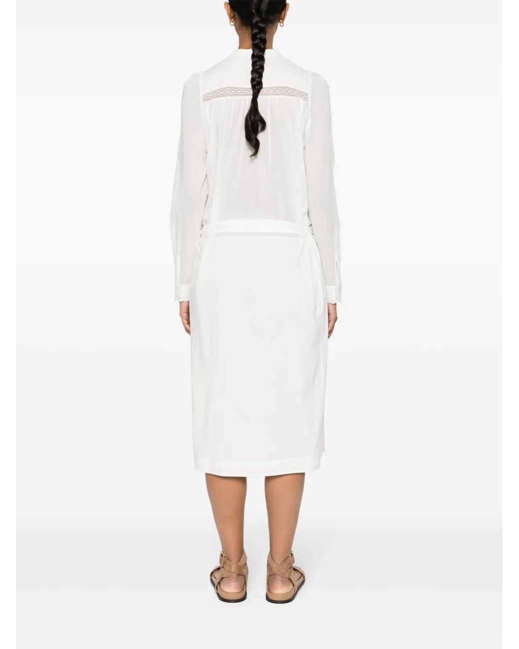 Zadig & Voltaire White Ritchil Belted Midi Dress