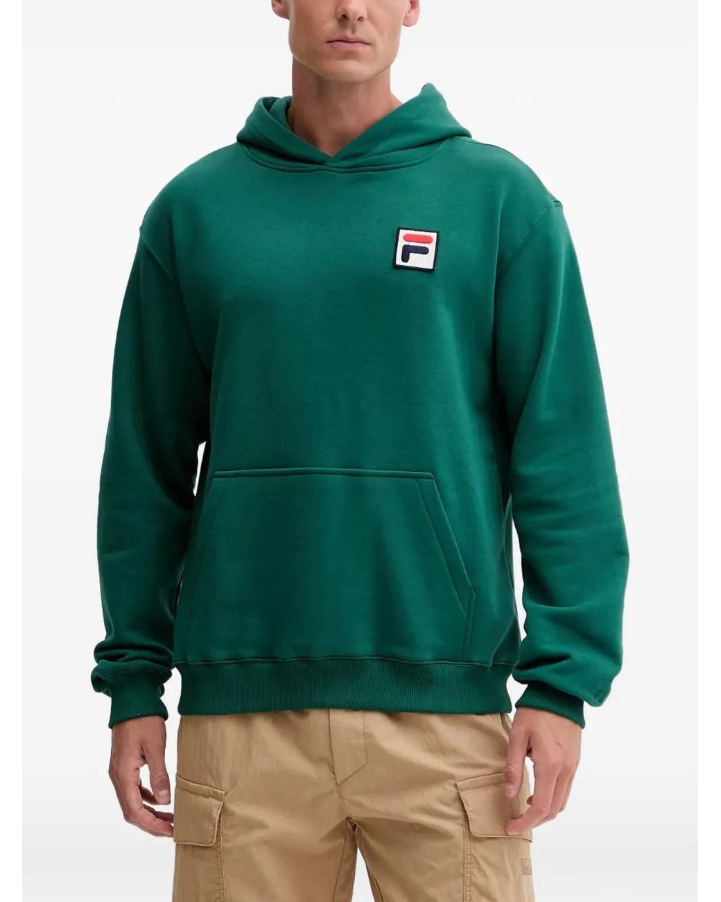 Fila Green Borgholm Logo-Patch Hoodie for men
