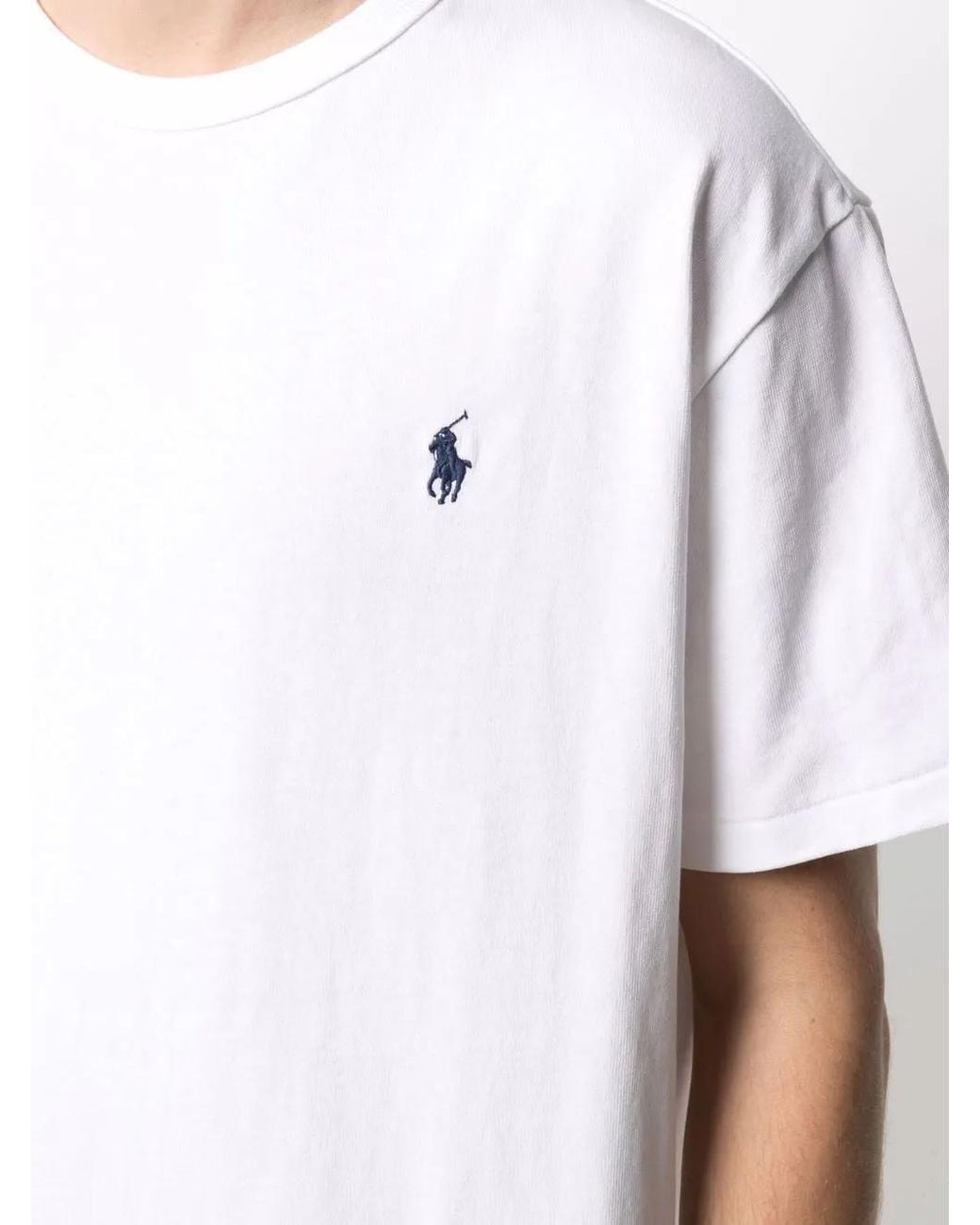 Polo Ralph Lauren White Logo Cotton T-shirt for men