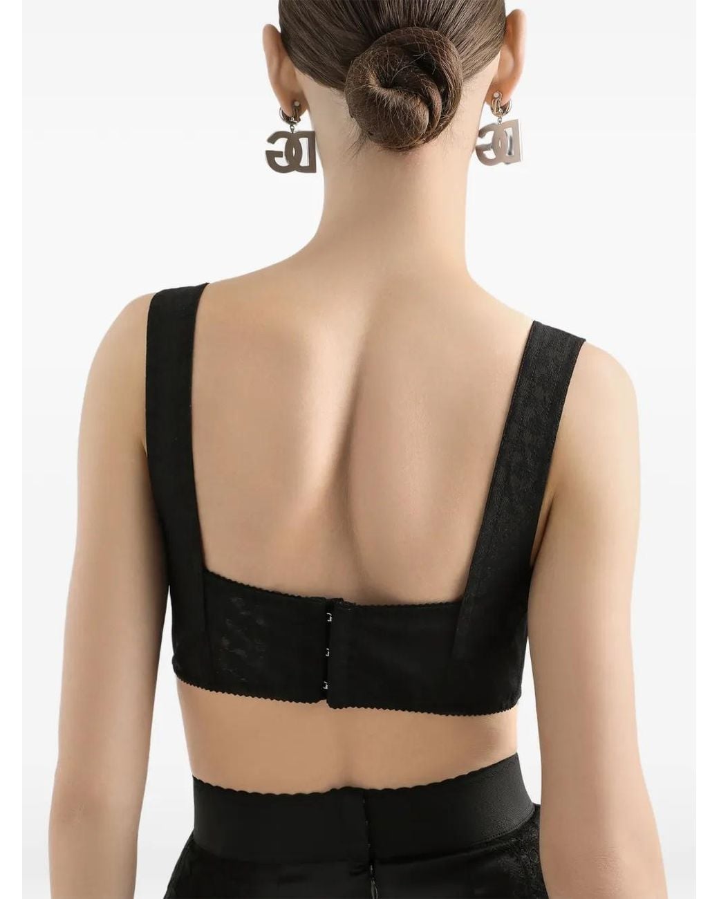 Dolce & Gabbana Black Cropped Bustier Top