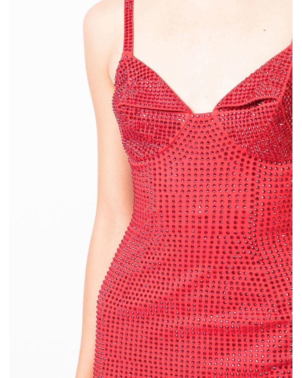 fitted lace wedding dress Red Crystal Mini Dress