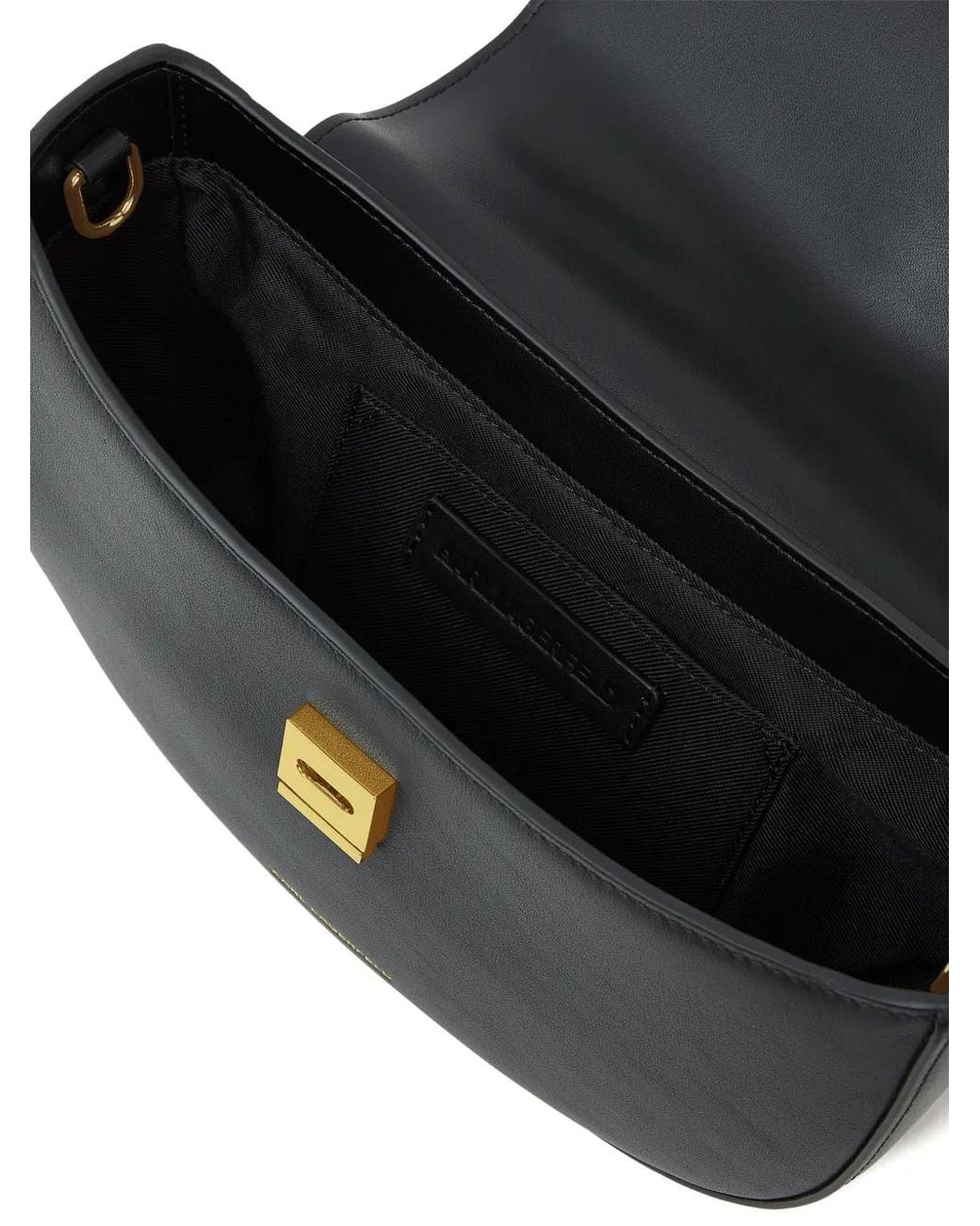 Karl Lagerfeld Black Leather Tote Bag