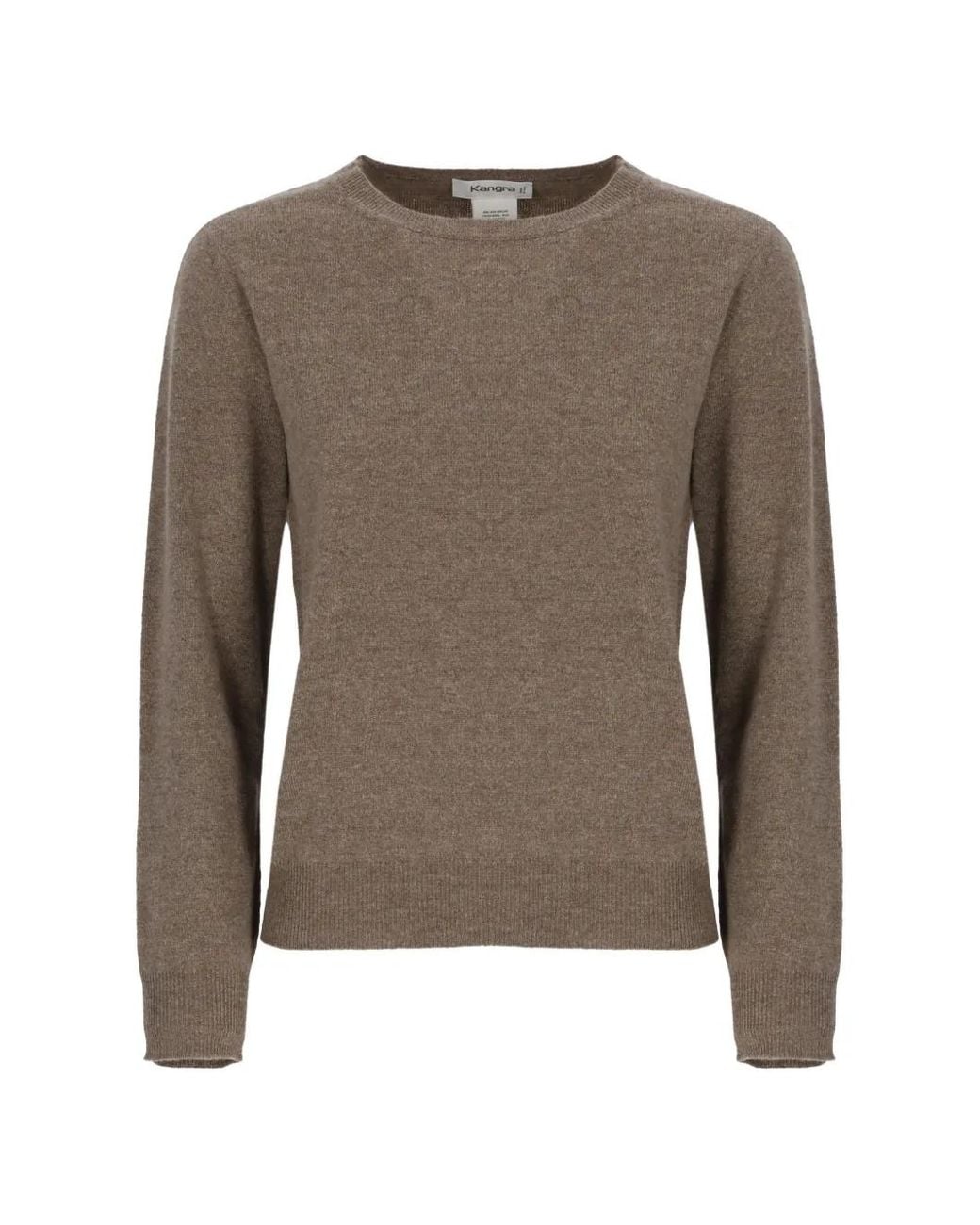 Kangra Brown Crew-Neck Long-Sleeve Sweater