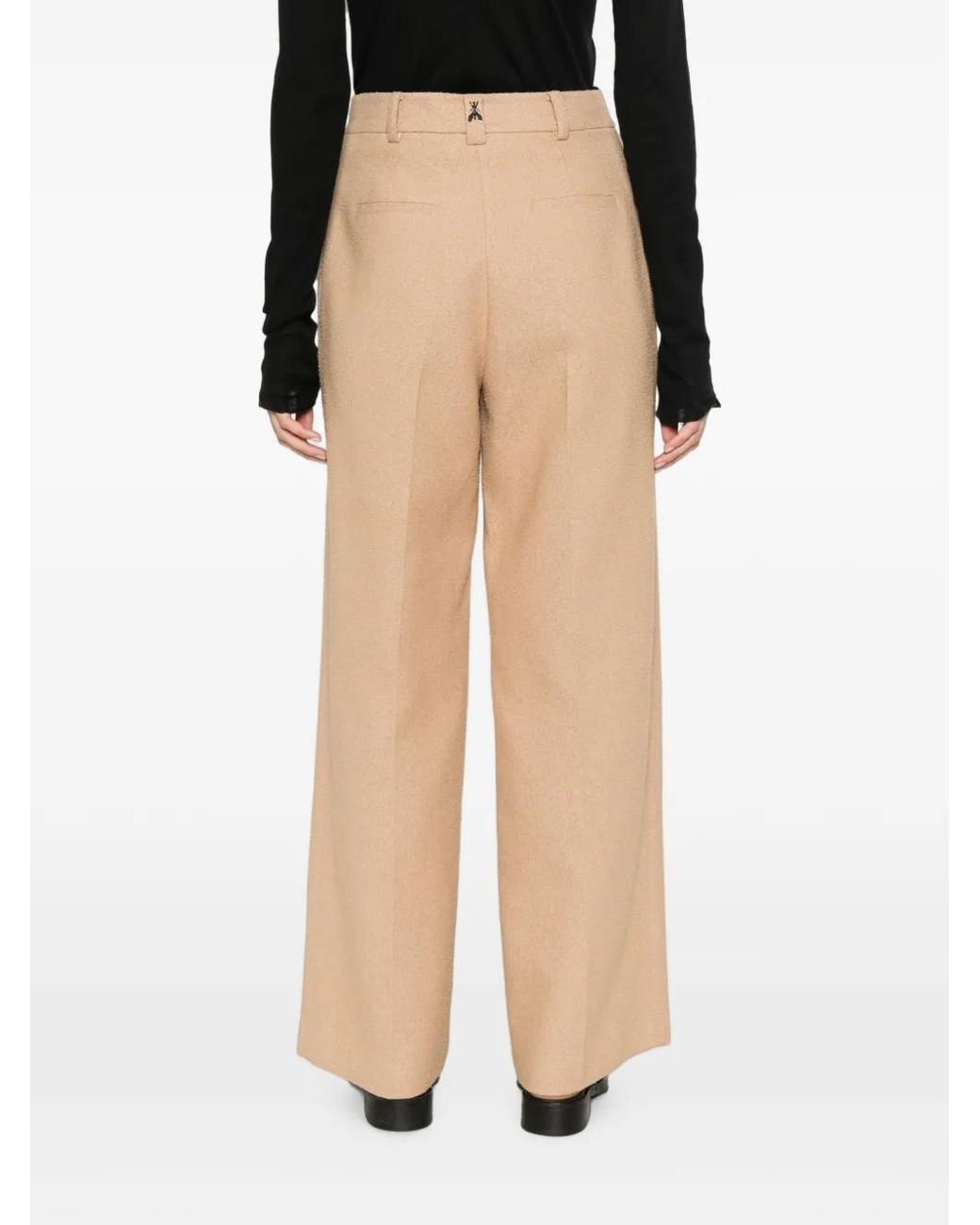 Patrizia Pepe White Pleated Wide-Leg Trousers