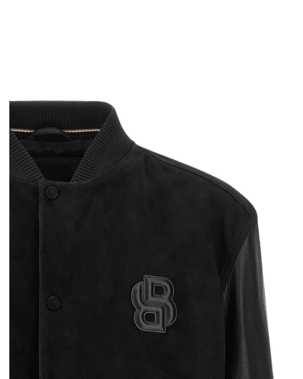 Boss Black Monogram-Patch Bomber Jacket for men