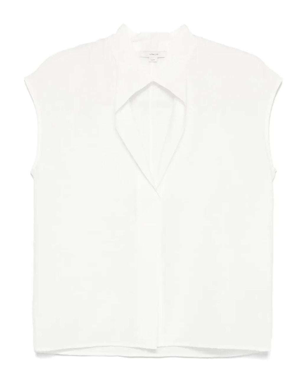 Vince White Voile Cap-Sleeve Blouse
