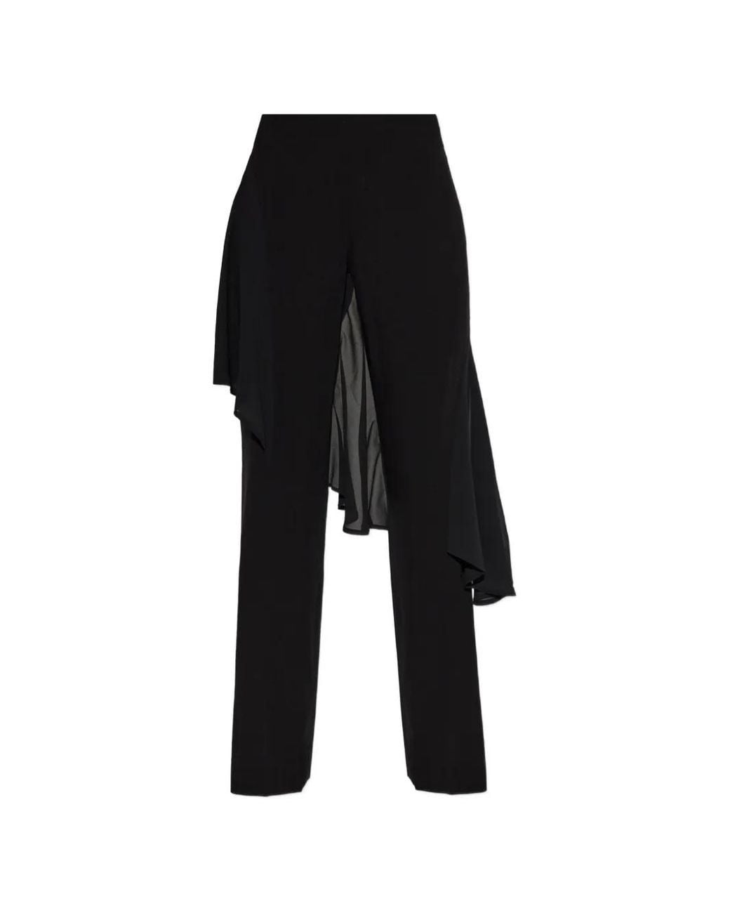AVAVAV Black Asymmetrical Draped Trousers