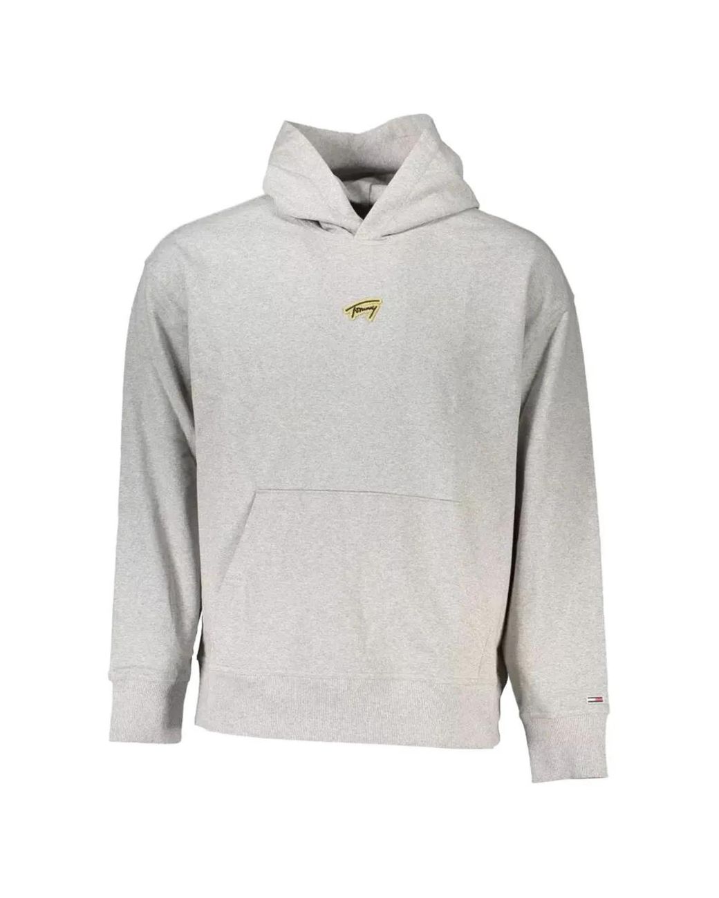 Tommy Hilfiger Gray Signature Logo-Embroidered Hoodie for men