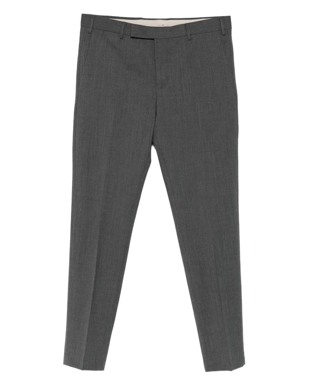 PT Torino Gray Cotton-Blend Pants for men