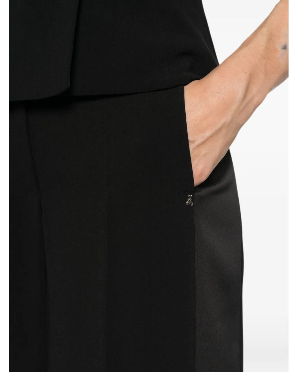 Patrizia Pepe Black Color-Block Palazzo Pants