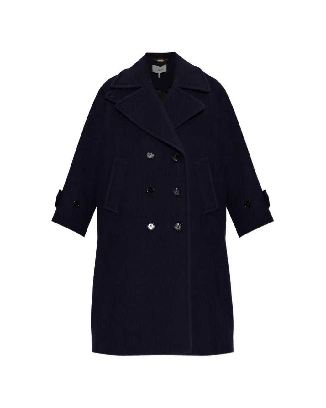 Chloé Blue Double-Breasted Wool Coat
