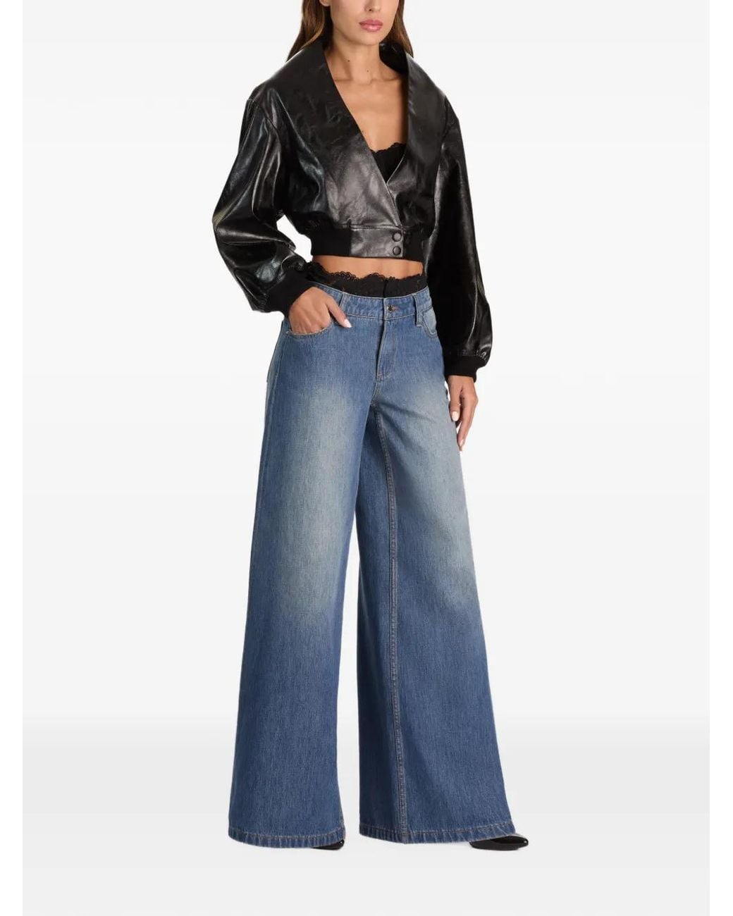 Alice + Olivia Black Sylvia Wrap Jacket