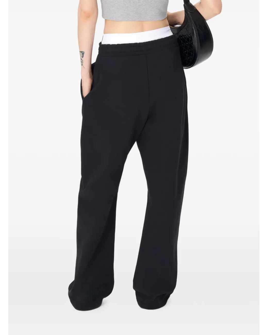 MARINE SERRE Black Moon-Logo Fleece Track Pants