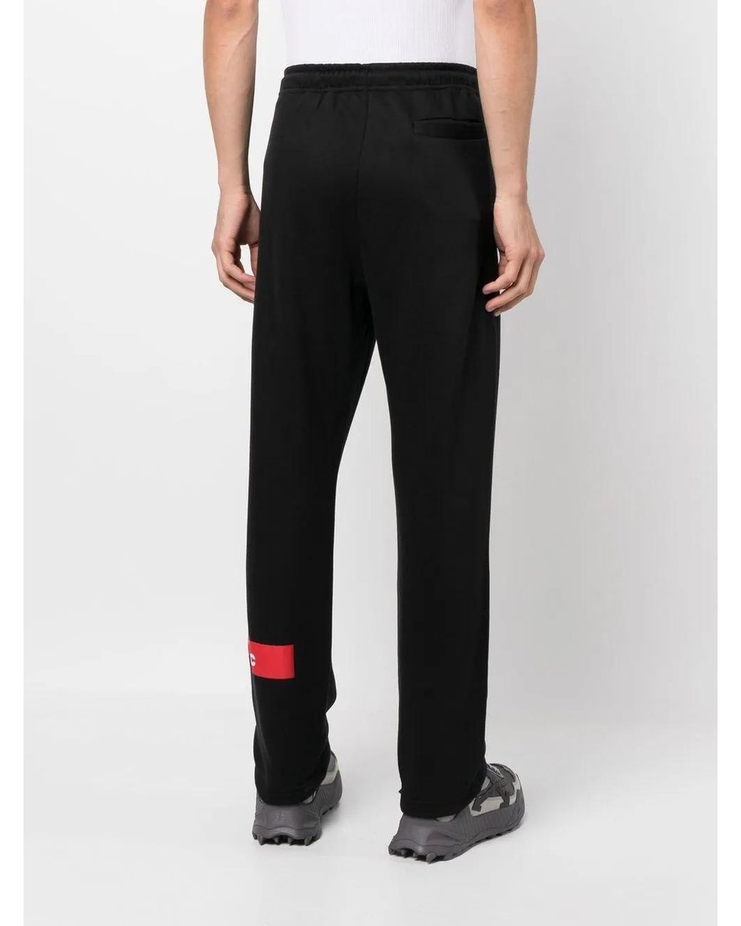 032c Black Logo-Patch Track Pants for men