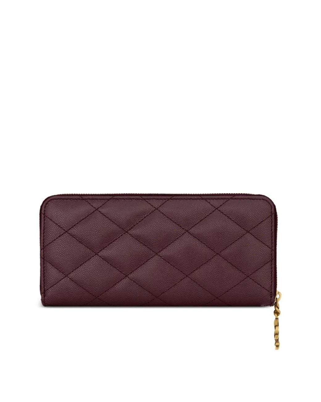 Saint Laurent Purple Cassandre Bijou Zip Wallet