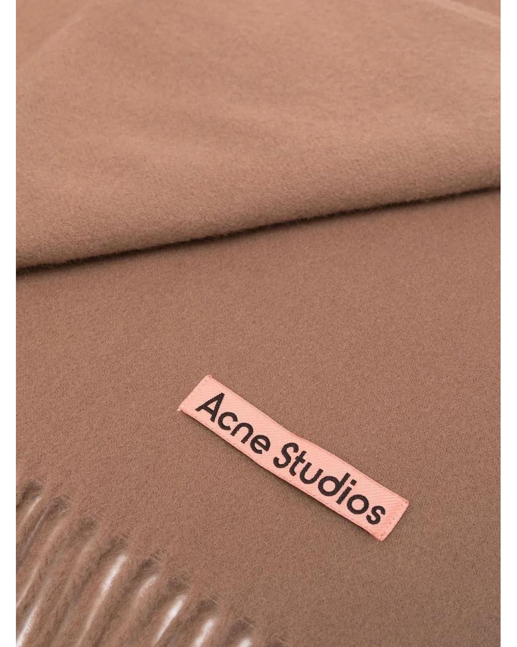 Acne Brown Fringed Wool Scarf