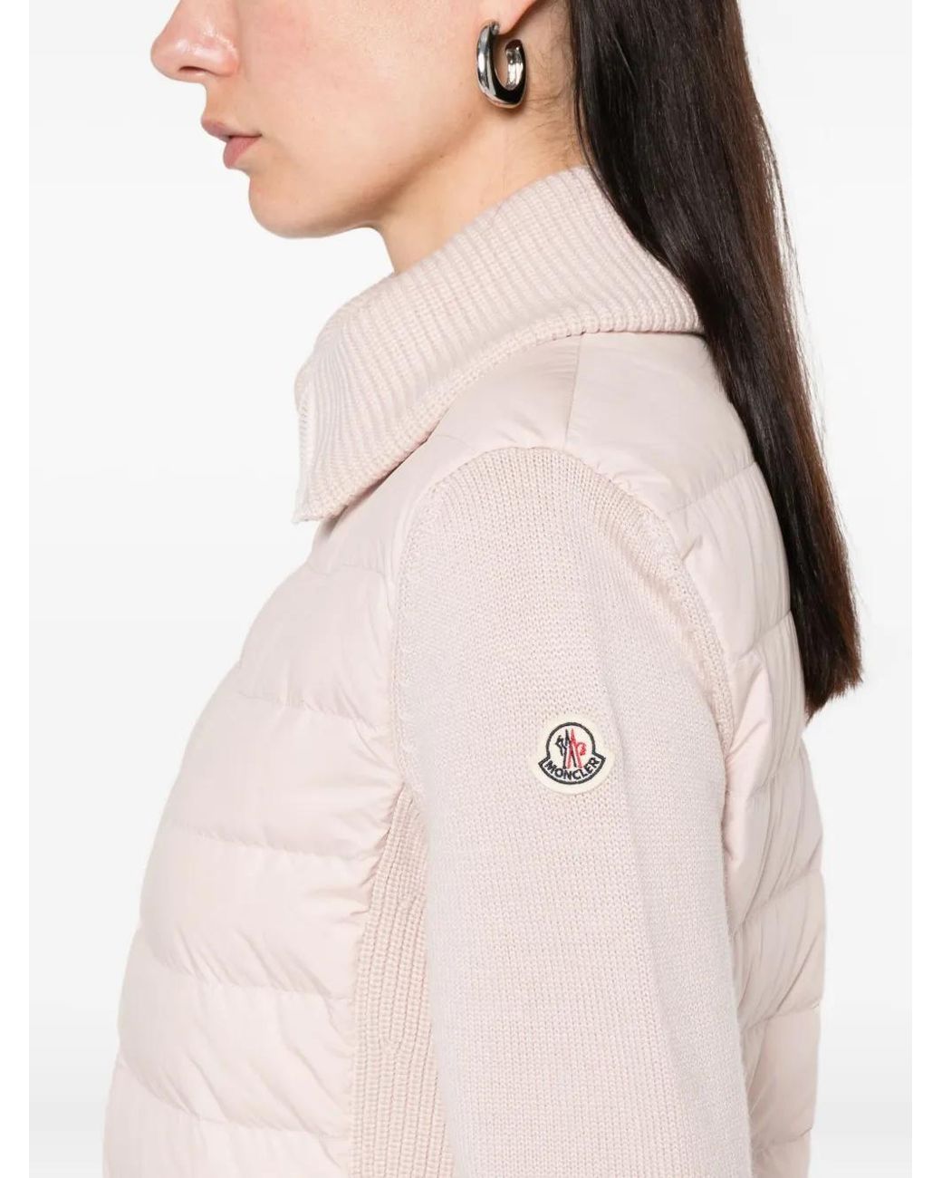 Moncler Pink Zip-Fastening Quilted Cardigan