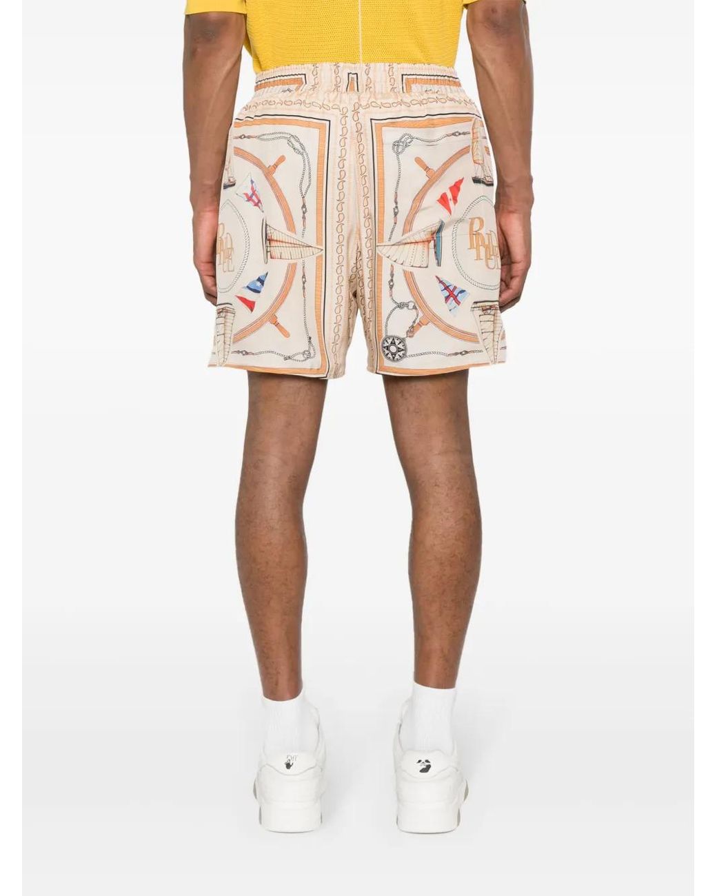 Rhude Natural Nautica Silk Shorts for men