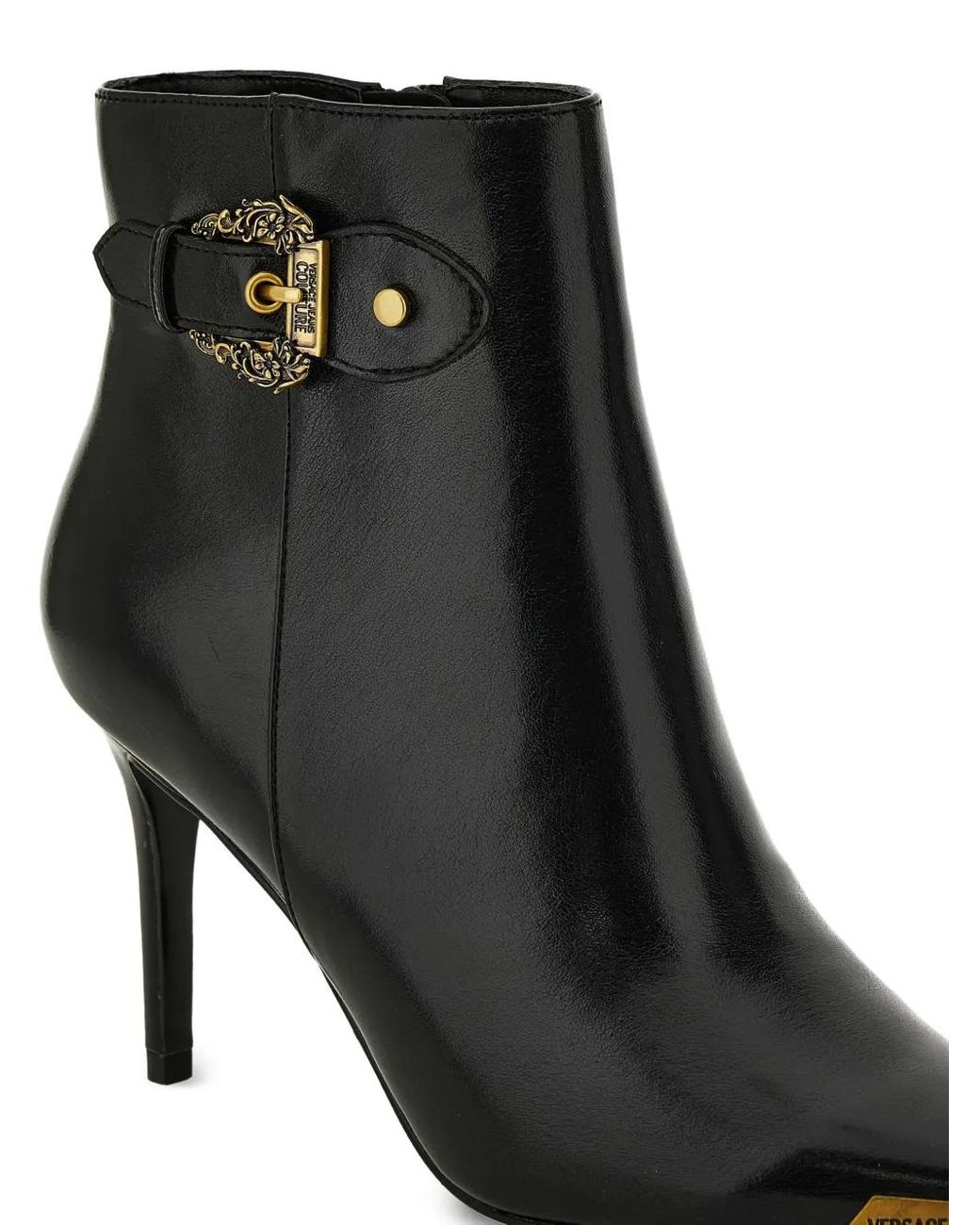 Versace Jeans Couture Black 90Mm Scarlett Buckle-Detail Ankle Boots